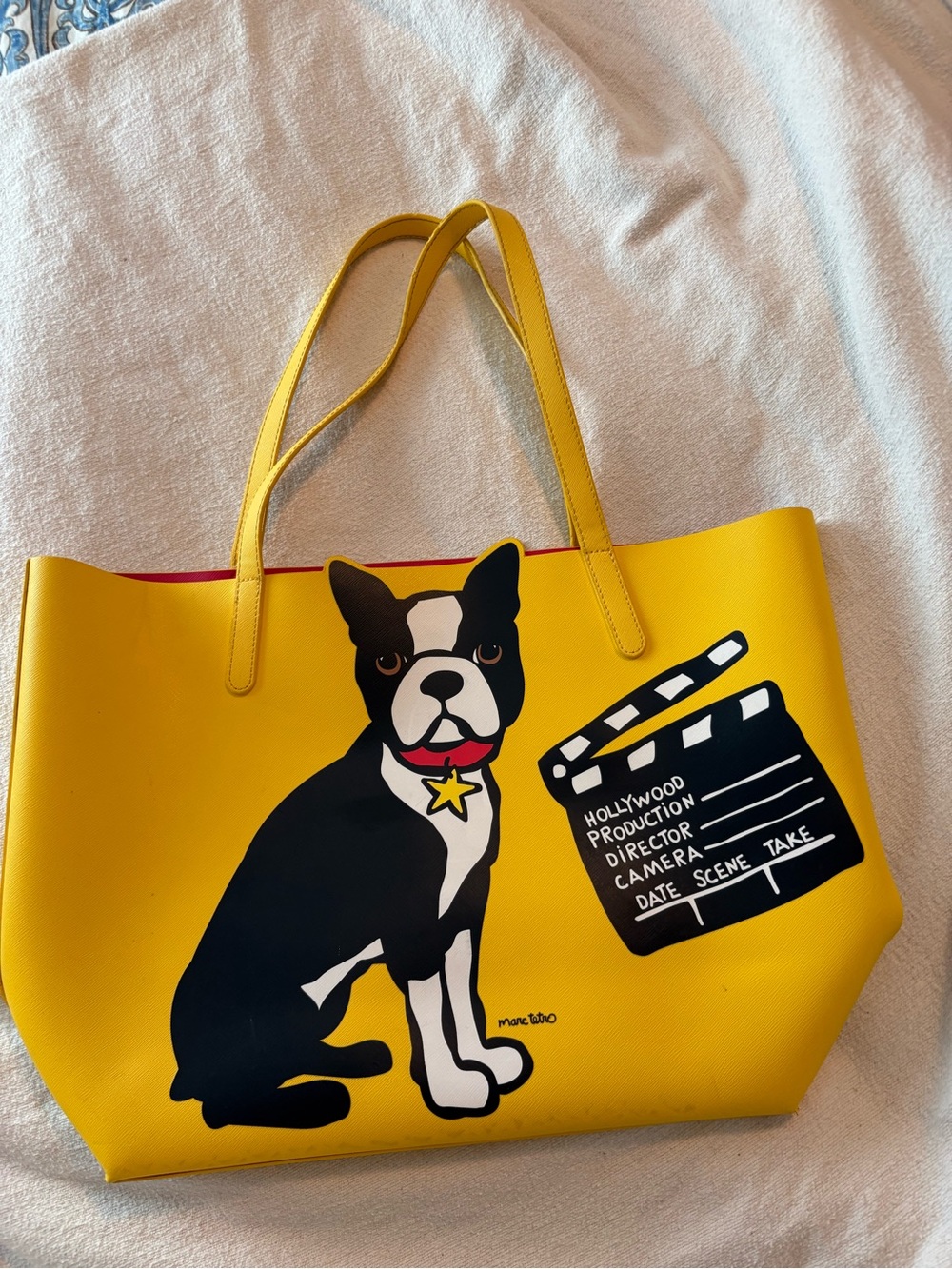 Marc Tetro Yellow Boston Terrier Tote Bag